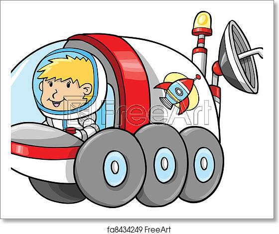 560x470 Free Art Print Of Cute Outer Space Moon Buggy Vector Cute Outer