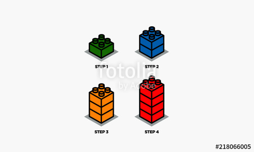 Step One Two Three And Four In Building Blocks Vector Illustration 500x300 Step One Two Three And Four In Building Blocks Vector Illustration