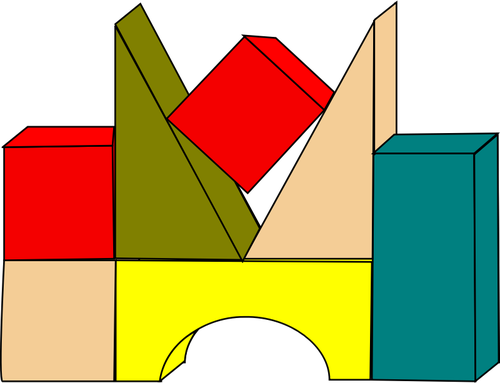 Vector Drawing Of Wooden Color Building Blocks 500x383 Vector Drawing Of Wooden Color Building Blocks