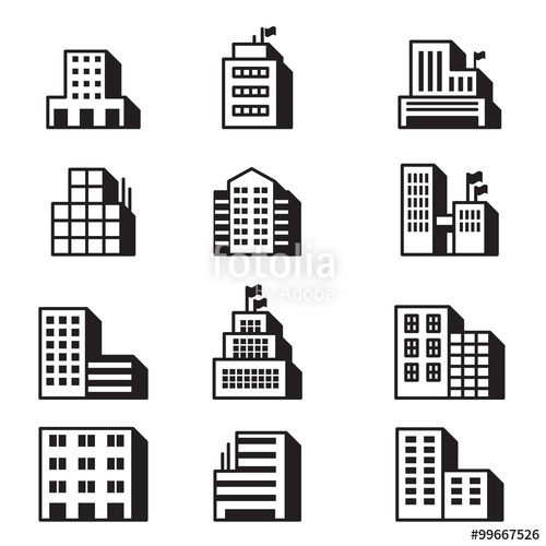 Building Icons Vector Illustration Symbol Set Stock Image 500x500 Building Icons Vector Illustration Symbol Set Stock Image