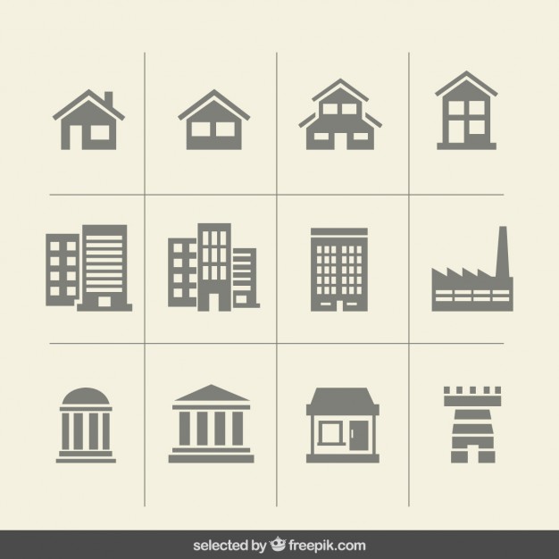 Building Monochrome Icons Vector Free Download 626x626 Building Monochrome Icons Vector Free Download