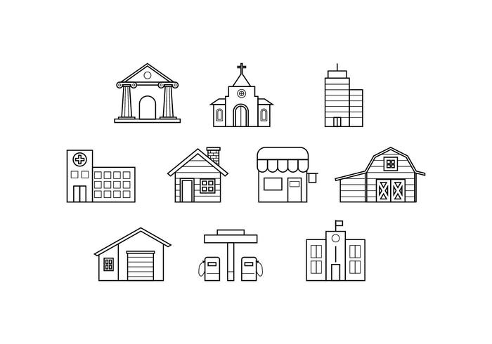 Free Buildings Line Icon Vector 700x490 Free Buildings Line Icon Vector