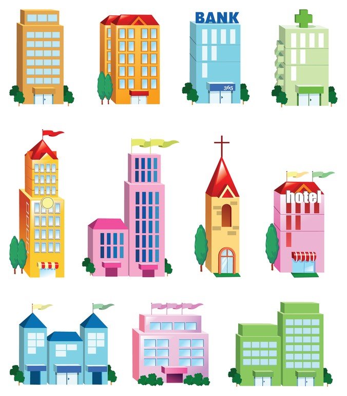 Free Vector Building Icon Set Files, Vectors Graphics 676x771 Free Vector Building Icon Set Files, Vectors Graphics