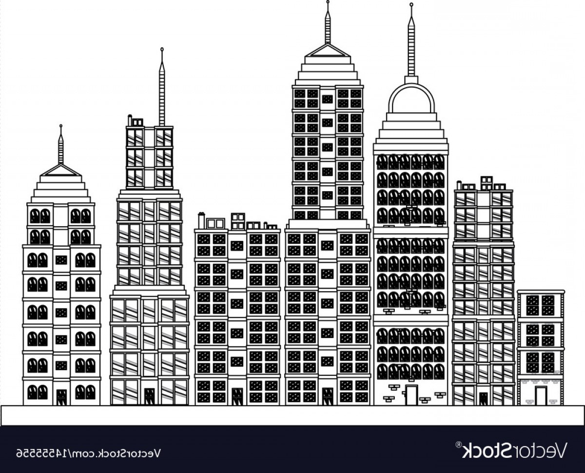 Building Outline Vector at Collection of Building