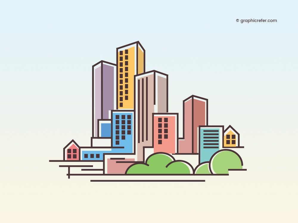 Free Vector City Buildings Outline Free Illustration 1000x750 Free Vector City Buildings Outline Free Illustration