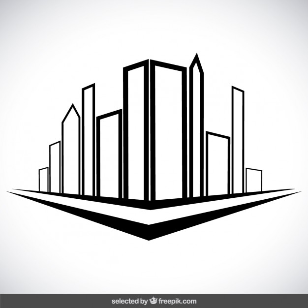Outlined City Buildings Vector Free Download 626x626 Outlined City Buildings Vector Free Download