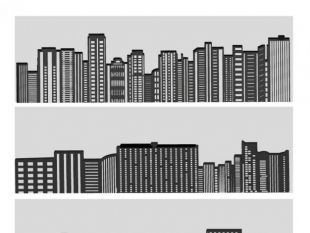 310x233 City Buildings Silhouette On Grey Free Vector Free Vectors Ui
