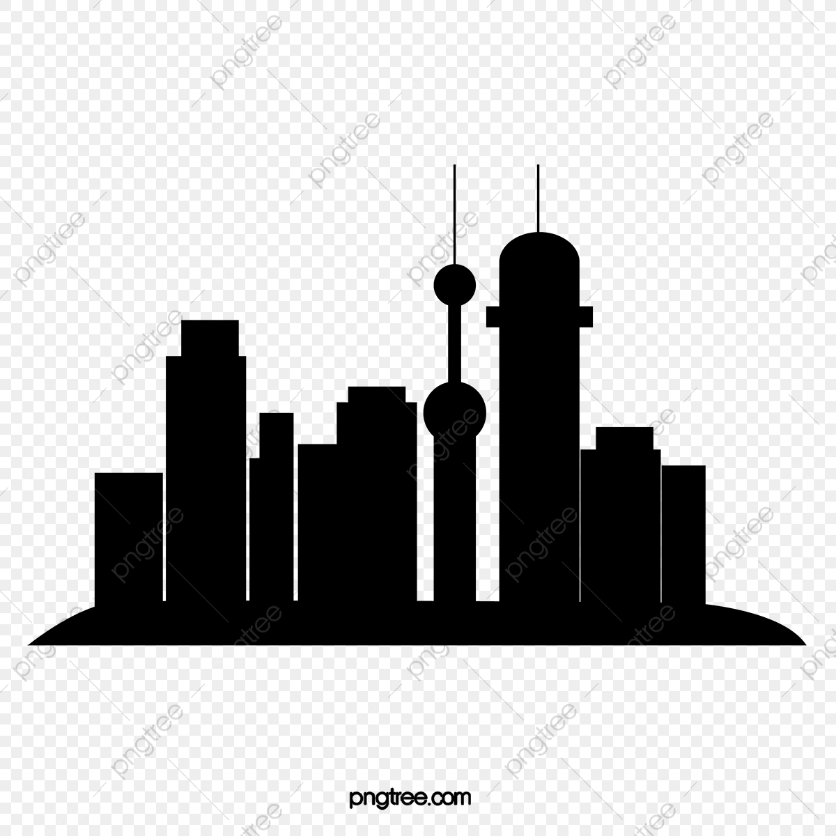 1200x1200 Silhouette Of City Building, Silhouette Vector, City Vector