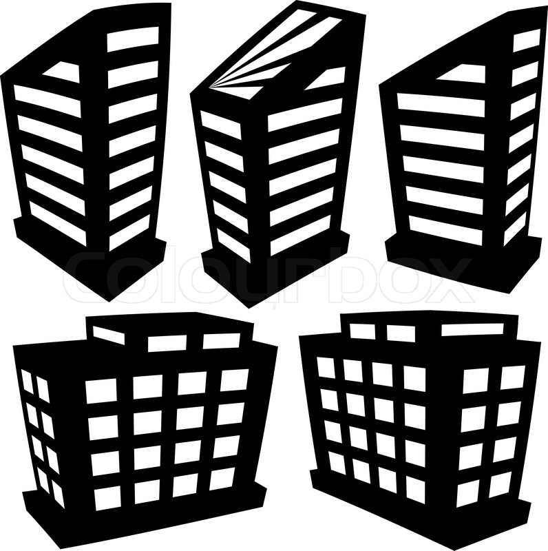 796x800 Vector Buildings Silhouettes On White Stock Vector Colourbox