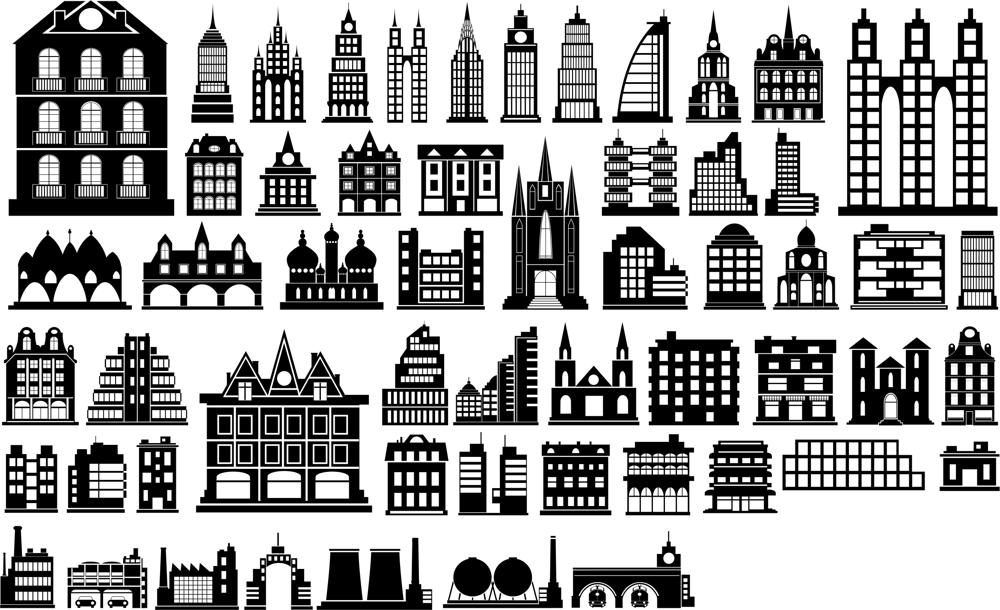 1000x610 Building Silhouette Vector Free Vector Cdr Download