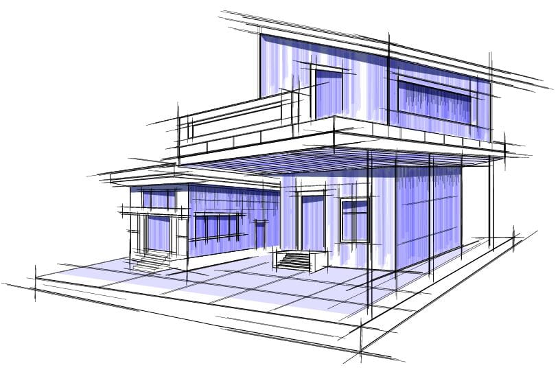 813x539 Building Draft Blueprint Sketch Vector Material Free