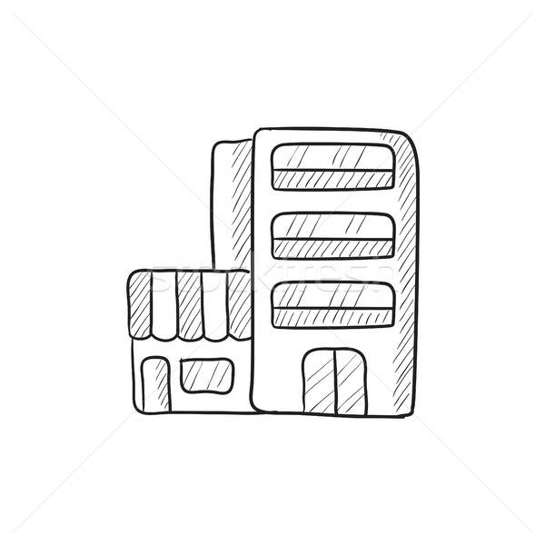 600x600 Hotel Building Sketch Icon Vector Illustration Andrei Krauchuk