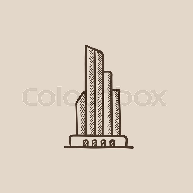 800x800 Skyscraper Office Building Sketch Icon Stock Vector Colourbox
