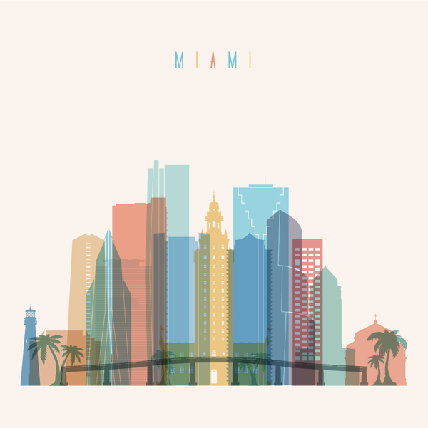 Miami Building Vector Illustration Free Download 600x601 Miami Building Vector Illustration Free Download