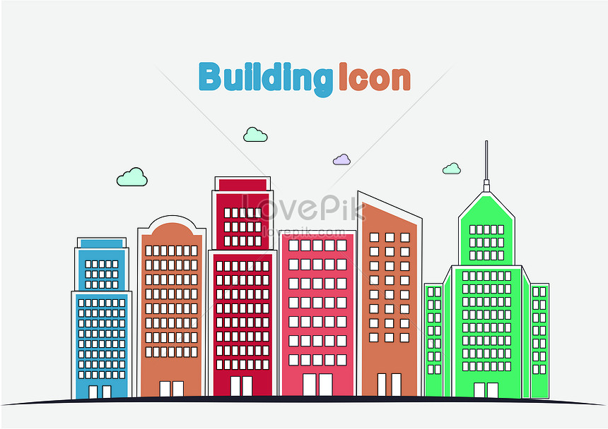 860x608 Cartoon Color City Building Vector Map Illustration Image Picture