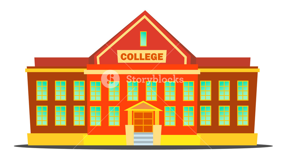 1000x563 College Building Vector Modern University Academy Isolated Flat