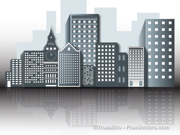 600x450 Download Free Office Buildings Vectors Vector Illustration