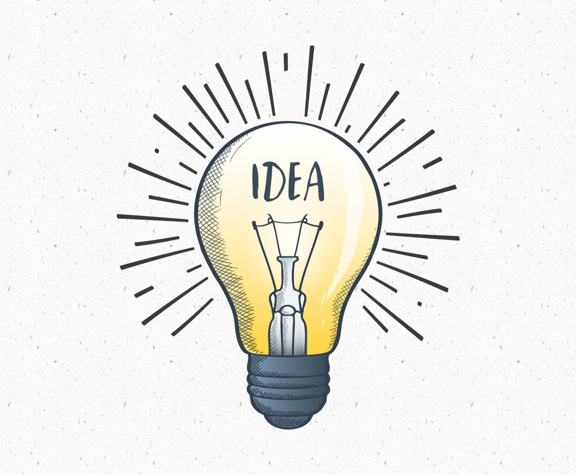 1136x936 Hand Drawn Idea Light Bulb Vector Art Graphics