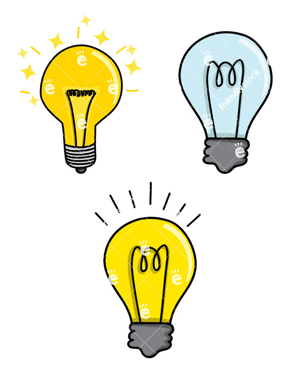 585x755 Light Bulbs Vector Clipart Collection
