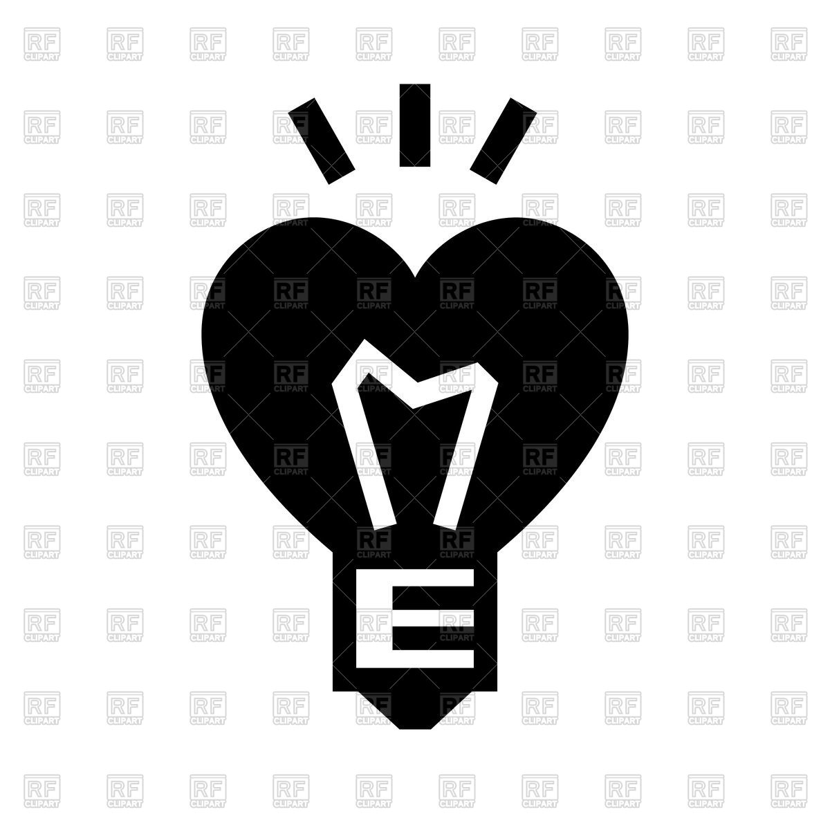 1200x1200 Love Symbol Heart Shaped Light Bulb Vector Image Of Icons