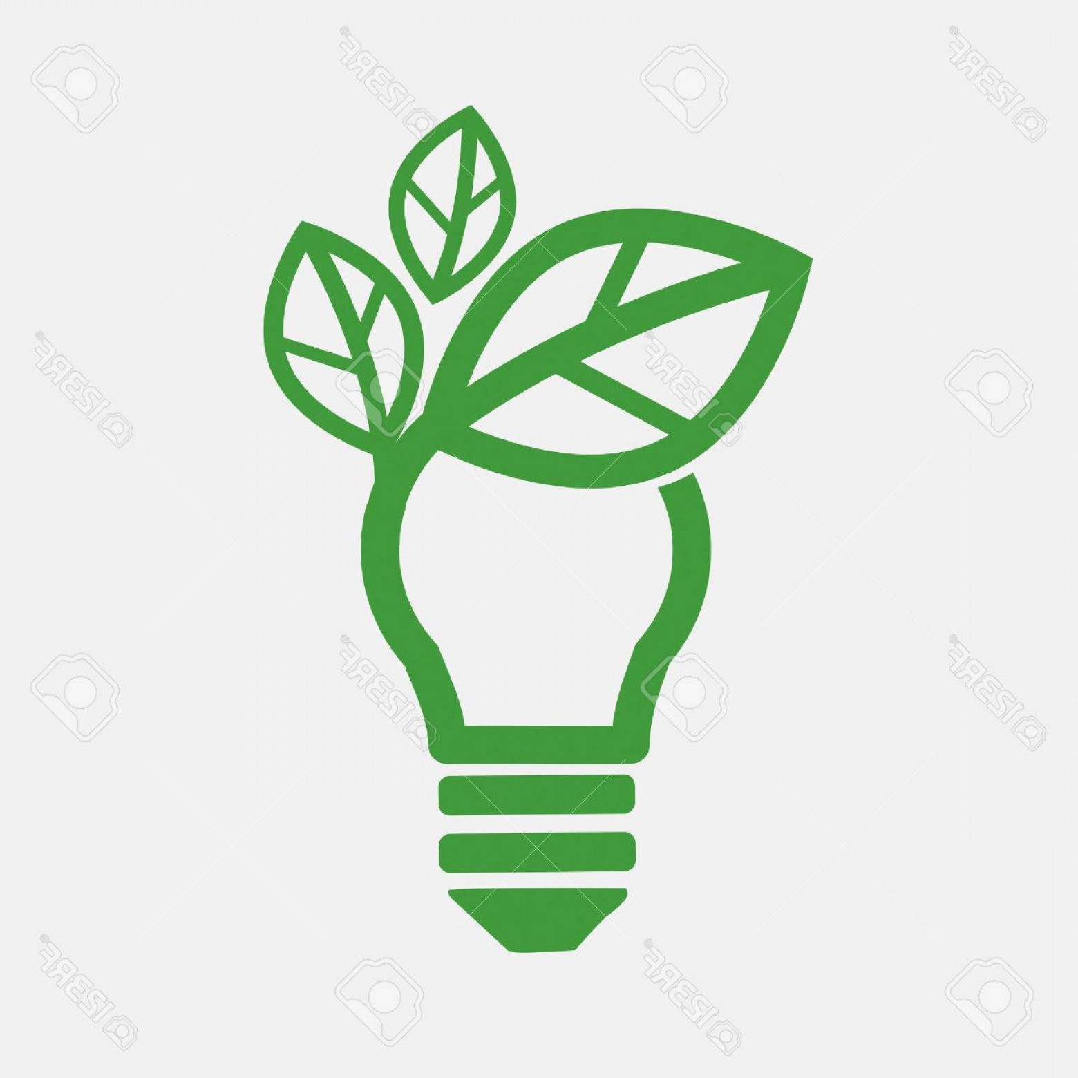 1560x1560 Photostock Vector Green Concept Light Bulb Vector Illustration