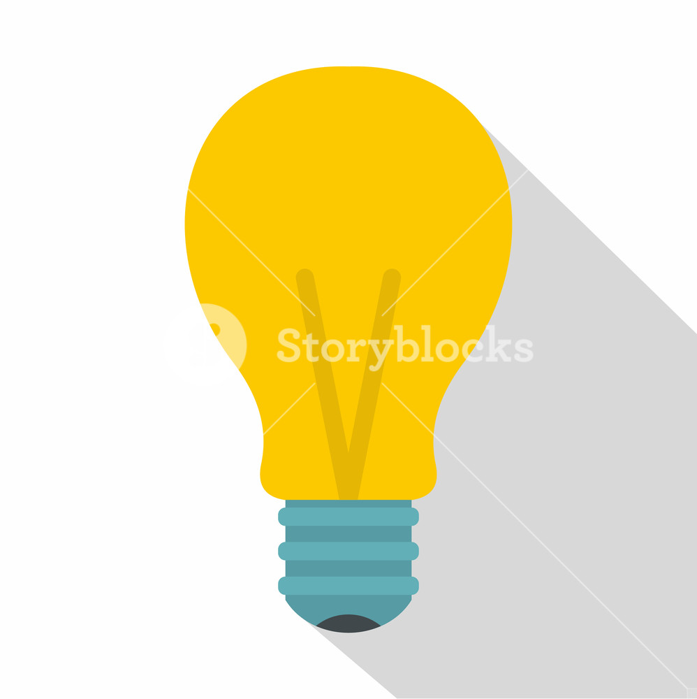 998x1000 Yellow Light Bulb Icon Flat Illustration Of Yellow Light Bulb