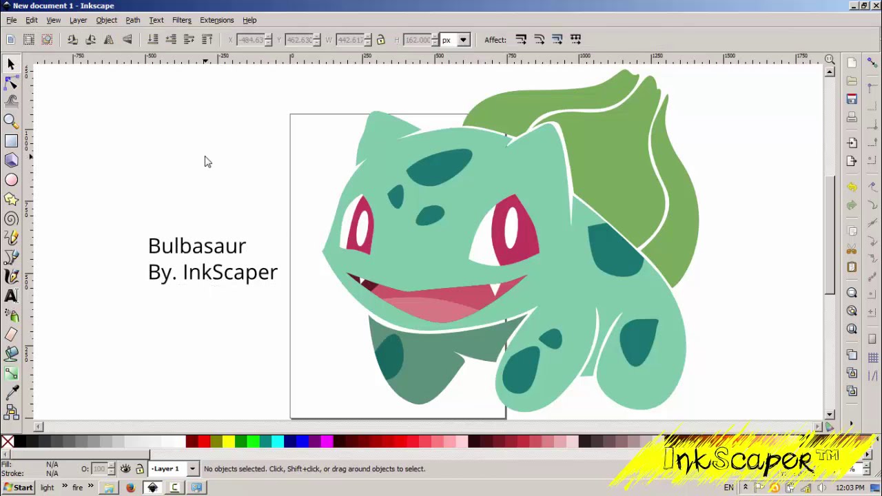 Drawing Pokemon Bulbasaur Vector In Inkscape 1280x720 Drawing Pokemon Bulbasaur Vector In Inkscape