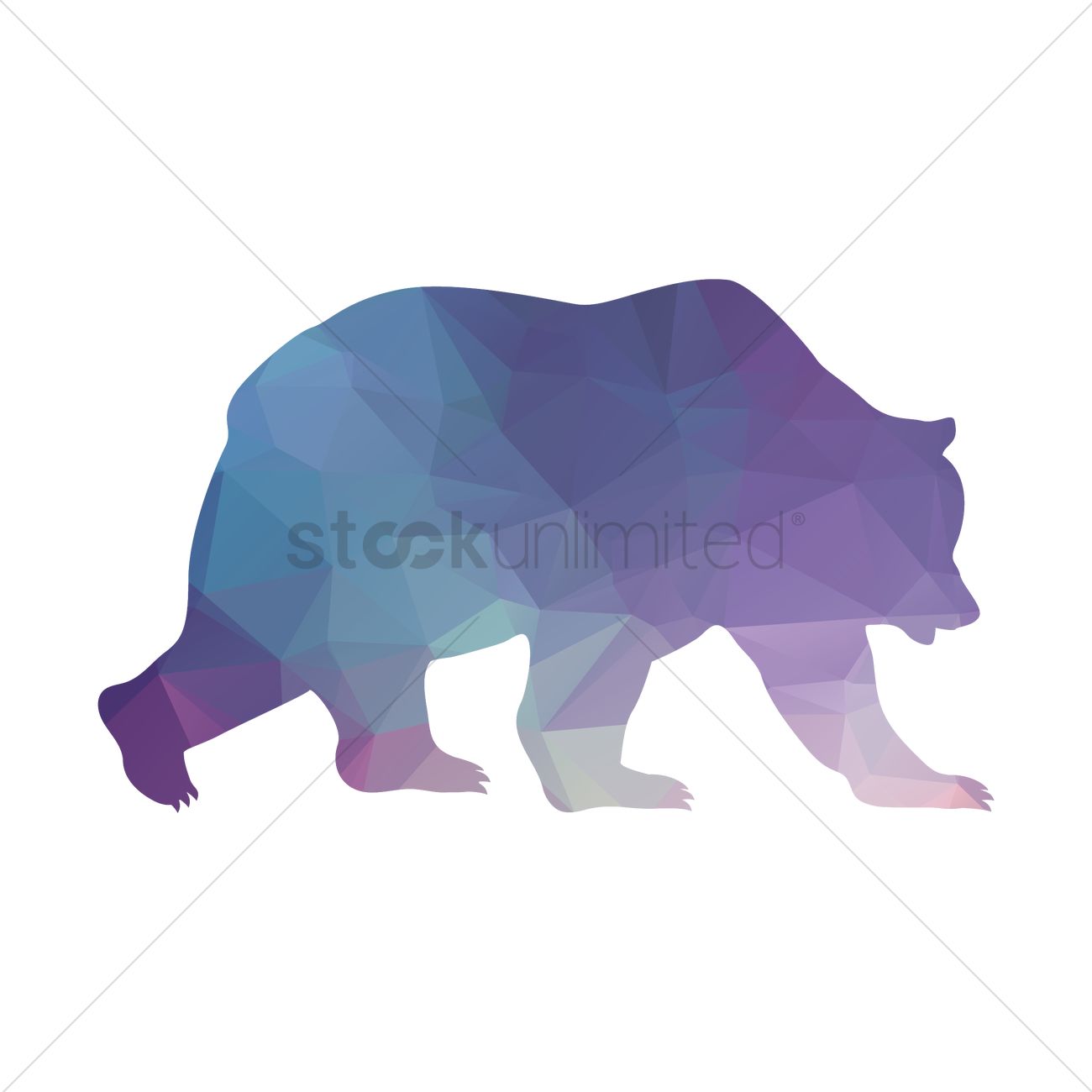 1300x1300 Faceted Bear Vector Image