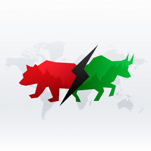 626x626 Stock Market Concept With Bull And Bear Vector Free Download
