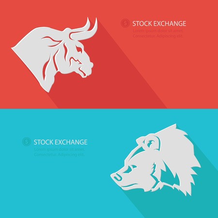 450x450 Bull Bear,stock Exchange Concept,blank For Text,vector Royalty