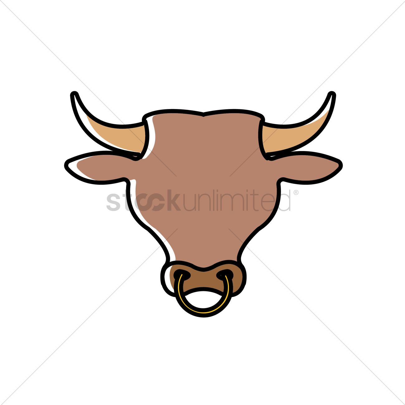 Bull Face Vector Image 1300x1300 Bull Face Vector Image