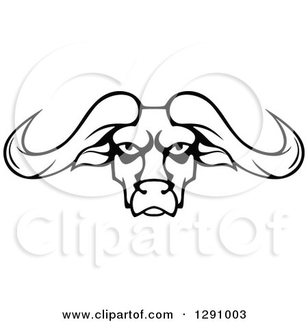 Clipart Of A Black And White Longhorn Bull Face 450x470 Clipart Of A Black And White Longhorn Bull Face