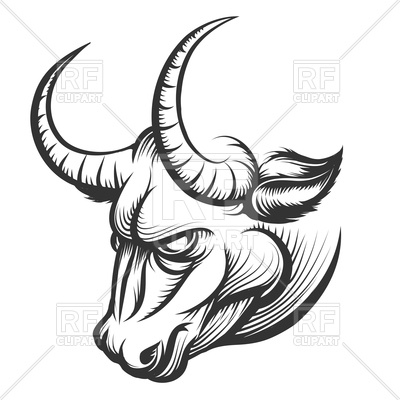 400x400 Angry Bull's Head Vector Image Of Plants And Animals