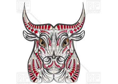 400x283 Ethnic Bull Head Vector Image Of Plants And Animals Arkela