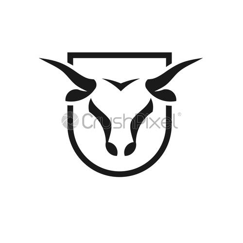500x500 Simple Bull Head Vector Logo Concept, Stock Vector Crushpixel