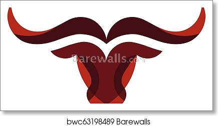 435x252 Simple Bull Head Vector Logo, Art Print Barewalls Posters