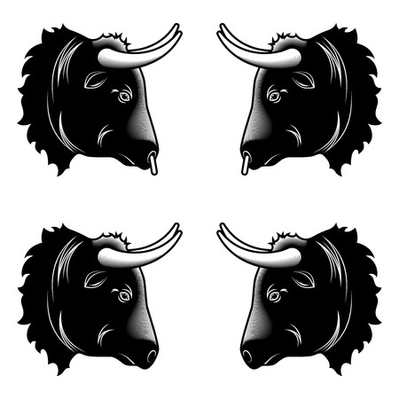 450x450 Stylized Design Of Bull Head Vector Illustration Of Bull Head