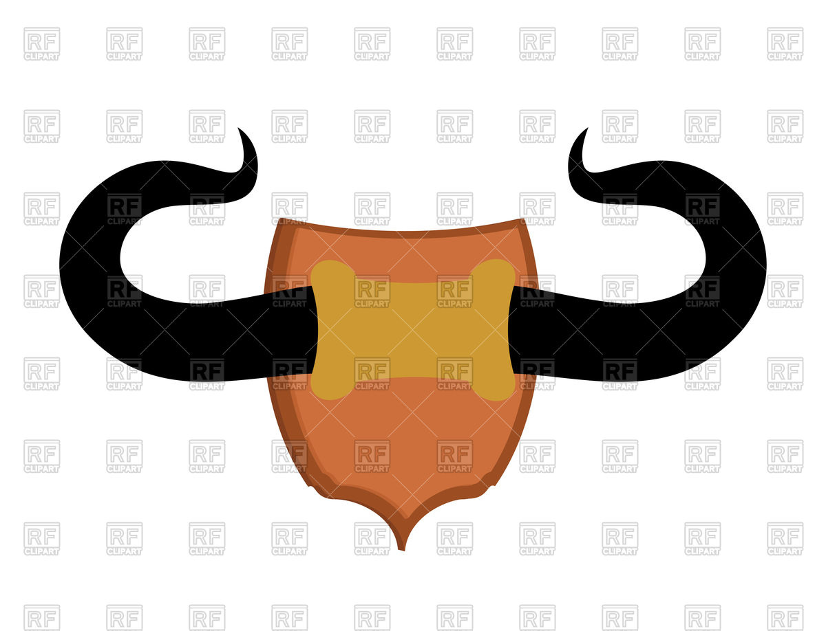 1200x918 Bull Horn Trophy Buffalo Large Horns Vector Image Of Objects