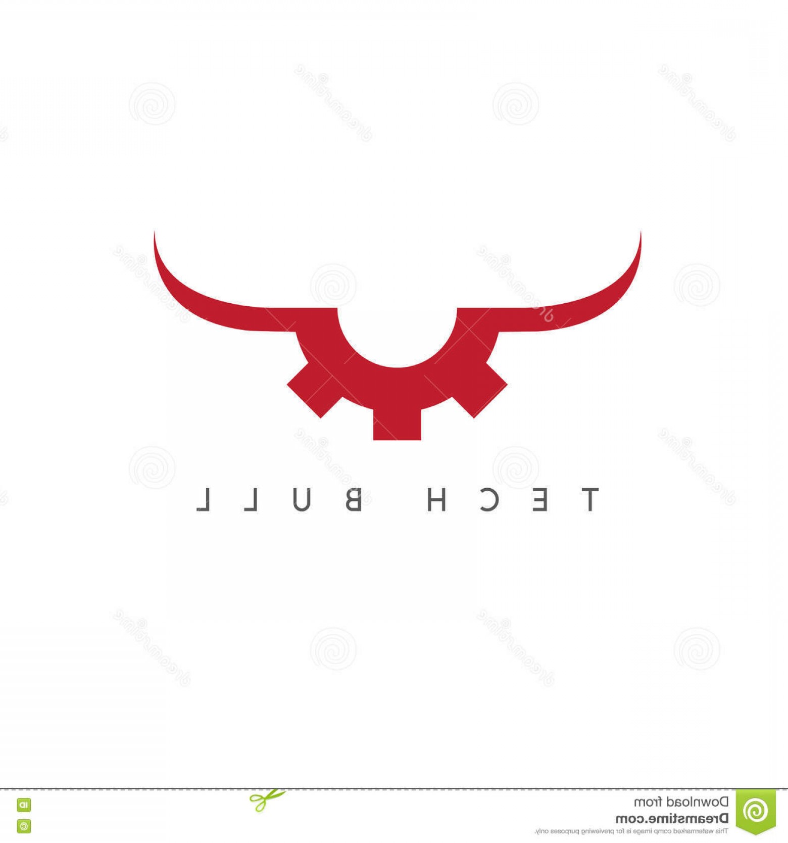 1560x1668 Stock Illustration Gear Bull Horns Technology Vector Concept Image