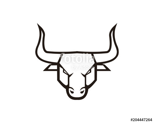 500x400 Bull Horn Animal Silhouette Farm Icon Isolated And Flat