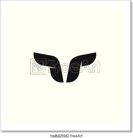 561x581 Free Art Print Of Bull Logo Vector Symbol, Buffalo Horns
