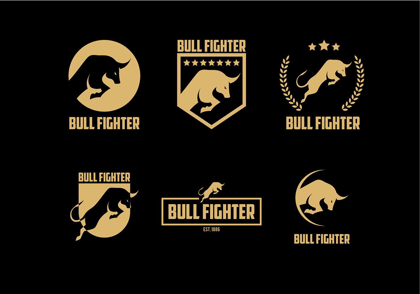 1400x980 Bull Fighter Gold Logo Free Vector Logo Vector Free, Bull Logo