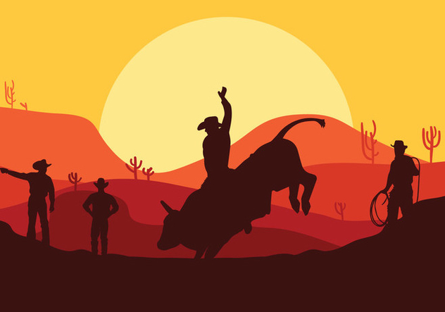 632x443 Bull Rider Vector Free Vector Download Cannypic