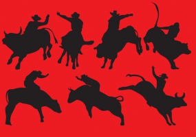 285x200 Bull Rider Silhouette Free Vector Graphic Art Free Download