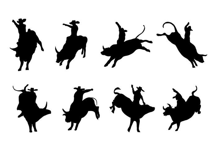 700x490 Free Silhouette Bull Rider Vector Silhouette In Bull