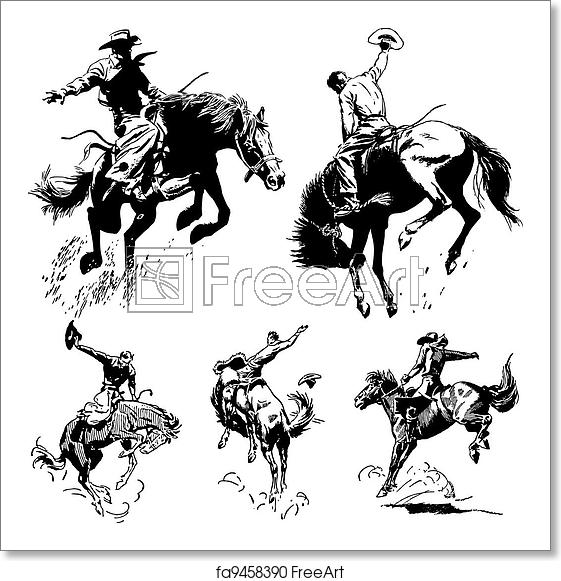 561x581 Free Art Print Of Vector Vintage Rodeo Graphics Vector Vintage