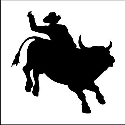 434x434 Silhouettes Bucking Bulls, Bull Riders