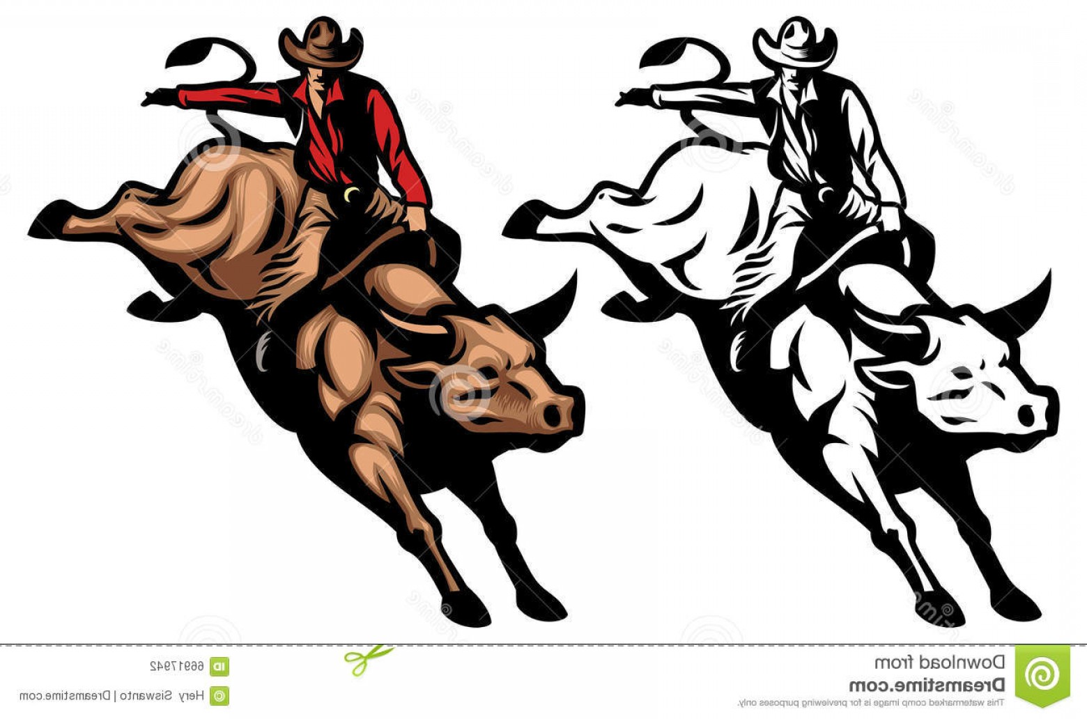 1560x1032 Stock Illustration Bull Riding Vector Cowboy Image Soidergi