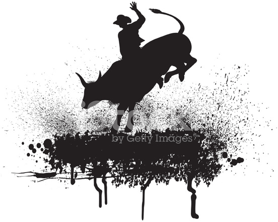552x440 Bull Rider Rodeo Cowboy Stock Vector