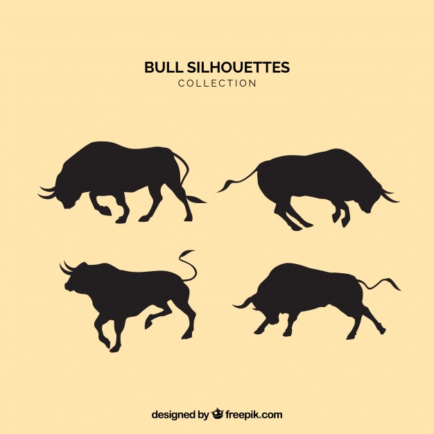 626x626 Bull Silhouettes Vector Free Download